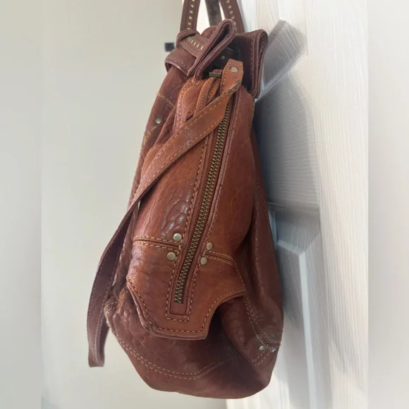 Jerome Dreyfuss Cognac Leather Satchel - Picture 6 of 16